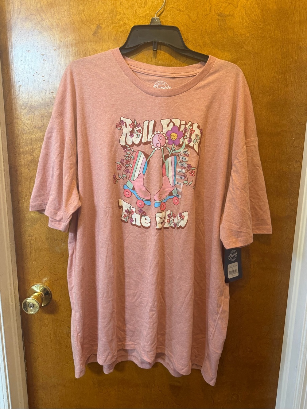 The Outside Unlimited Live Outside Roll With The Flow pink short sleeve t-shirt